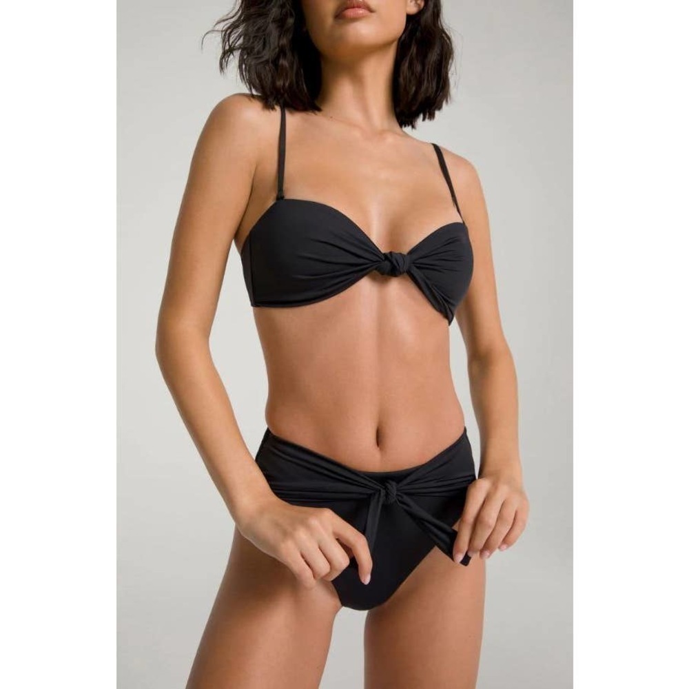 Good American Black Waist Cincher Bandeau Bottom Full Coverage Size 5/2XL